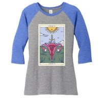 Tarot Card Strength Feminism Witchy Feminist Uterus Gift Women's Tri-Blend 3/4-Sleeve Raglan Shirt