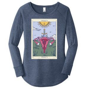 Tarot Card Strength Feminism Witchy Feminist Uterus Gift Women's Perfect Tri Tunic Long Sleeve Shirt