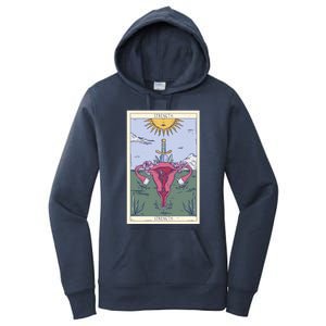 Tarot Card Strength Feminism Witchy Feminist Uterus Gift Women's Pullover Hoodie