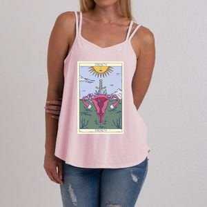 Tarot Card Strength Feminism Witchy Feminist Uterus Gift Women's Strappy Tank