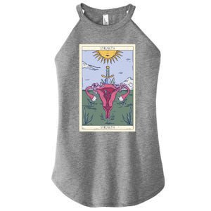 Tarot Card Strength Feminism Witchy Feminist Uterus Gift Women's Perfect Tri Rocker Tank