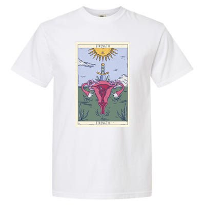 Tarot Card Strength Feminism Witchy Feminist Uterus Gift Garment-Dyed Heavyweight T-Shirt