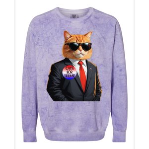 Trump Cats Support Well Dressed Cat Colorblast Crewneck Sweatshirt