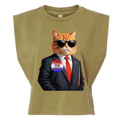 Trump Cats Support Well Dressed Cat Garment-Dyed Women's Muscle Tee