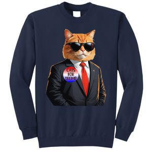 Trump Cats Support Well Dressed Cat Tall Sweatshirt