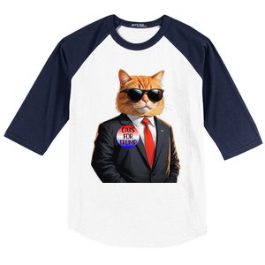 Trump Cats Support Well Dressed Cat Baseball Sleeve Shirt