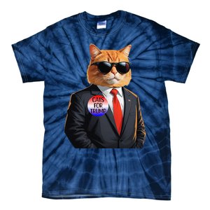 Trump Cats Support Well Dressed Cat Tie-Dye T-Shirt