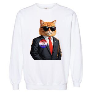 Trump Cats Support Well Dressed Cat Garment-Dyed Sweatshirt