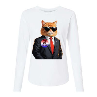 Trump Cats Support Well Dressed Cat Womens Cotton Relaxed Long Sleeve T-Shirt