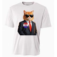 Trump Cats Support Well Dressed Cat Cooling Performance Crew T-Shirt