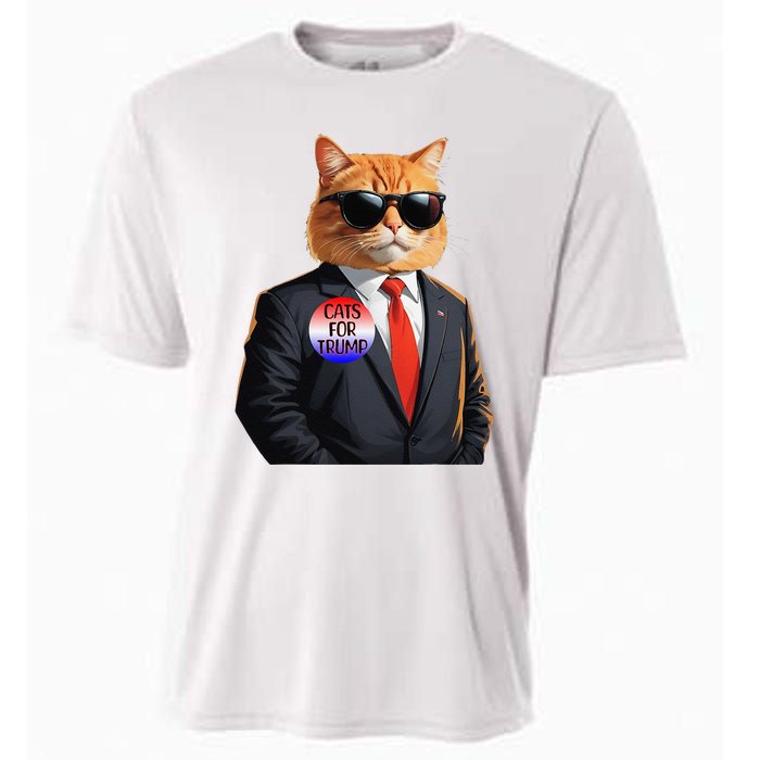 Trump Cats Support Well Dressed Cat Cooling Performance Crew T-Shirt