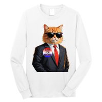 Trump Cats Support Well Dressed Cat Long Sleeve Shirt