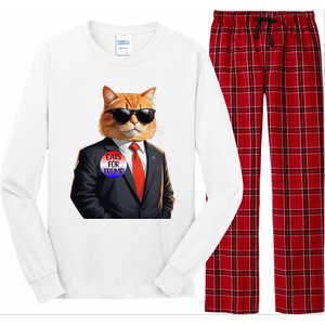 Trump Cats Support Well Dressed Cat Long Sleeve Pajama Set