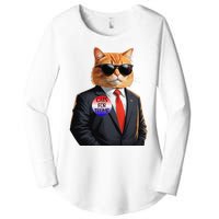 Trump Cats Support Well Dressed Cat Women's Perfect Tri Tunic Long Sleeve Shirt