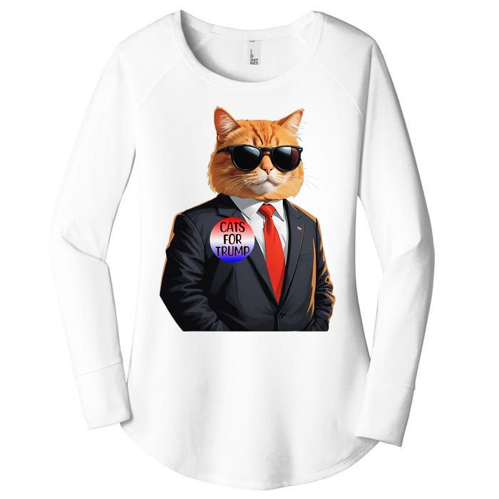 Trump Cats Support Well Dressed Cat Women's Perfect Tri Tunic Long Sleeve Shirt