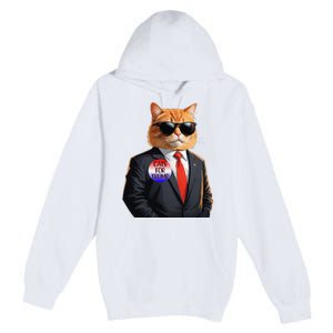 Trump Cats Support Well Dressed Cat Premium Pullover Hoodie