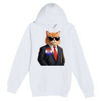 Trump Cats Support Well Dressed Cat Premium Pullover Hoodie