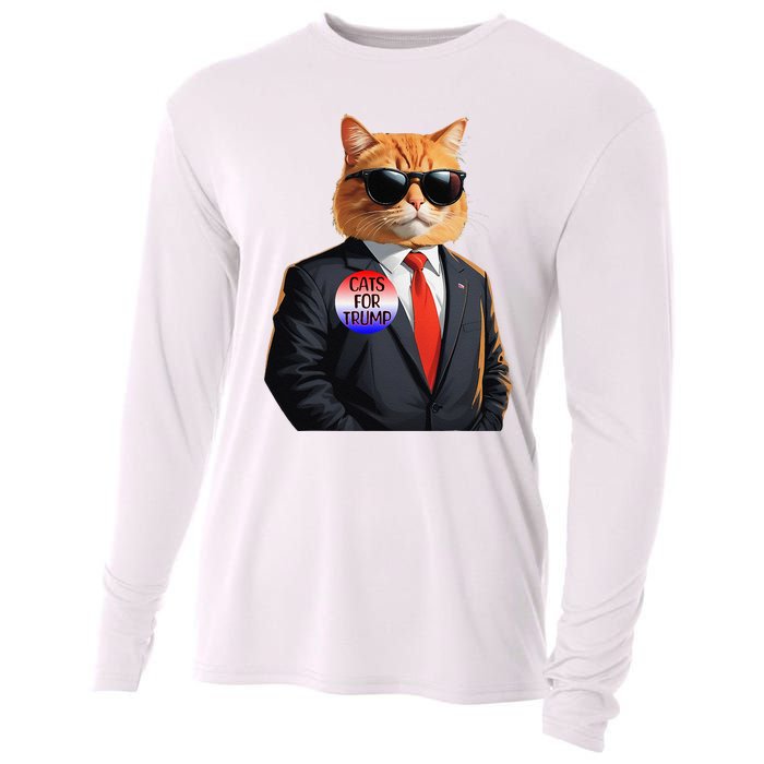 Trump Cats Support Well Dressed Cat Cooling Performance Long Sleeve Crew