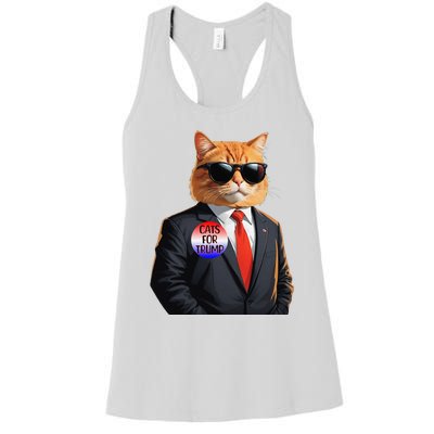 Trump Cats Support Well Dressed Cat Women's Racerback Tank