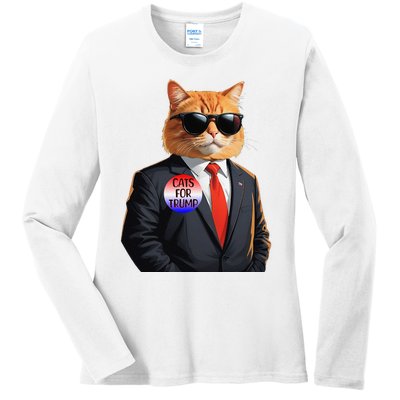 Trump Cats Support Well Dressed Cat Ladies Long Sleeve Shirt