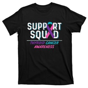 Thyroid Cancer Support Squad Friend Family Awareness Ribbon T-Shirt