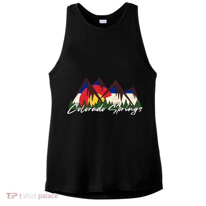 Travel Colorado Springs Colorado State Flag Ladies PosiCharge Tri-Blend Wicking Tank
