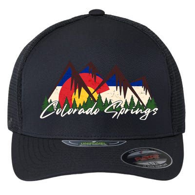 Travel Colorado Springs Colorado State Flag Flexfit Unipanel Trucker Cap