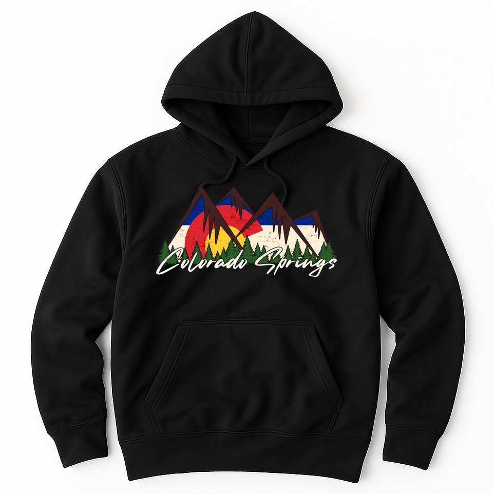 Travel Colorado Springs Colorado State Flag Hoodie