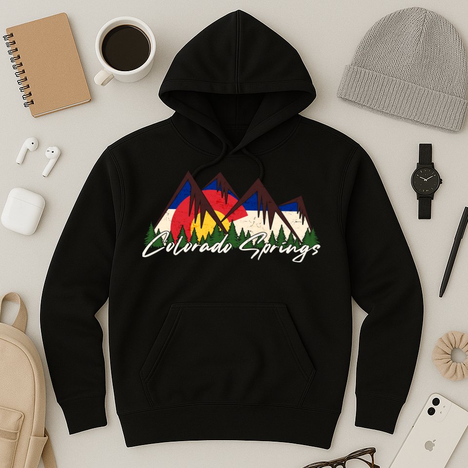 Travel Colorado Springs Colorado State Flag Hoodie