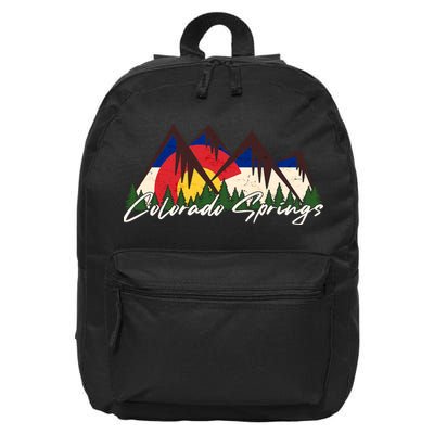 Travel Colorado Springs Colorado State Flag 16 in Basic Backpack
