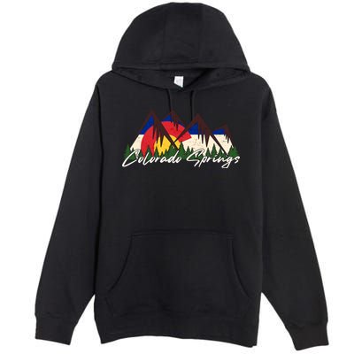 Travel Colorado Springs Colorado State Flag Premium Pullover Hoodie