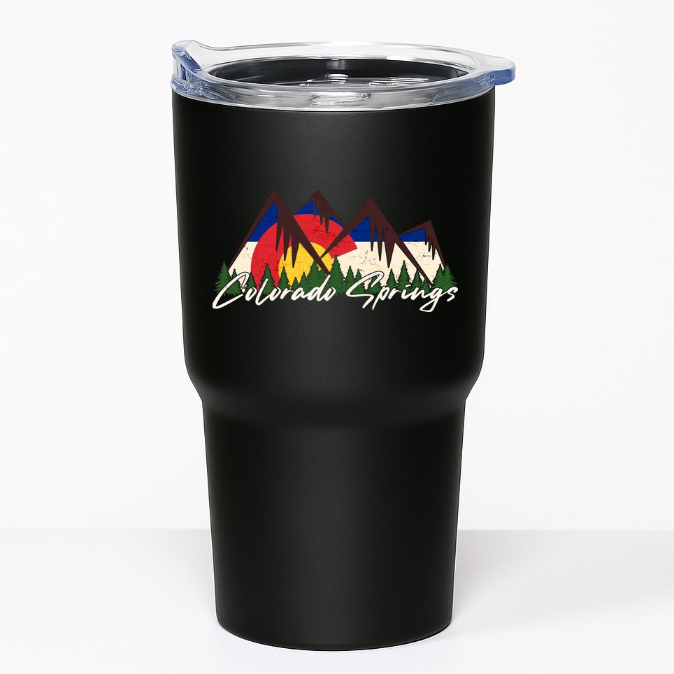Travel Colorado Springs Colorado State Flag Tumbler