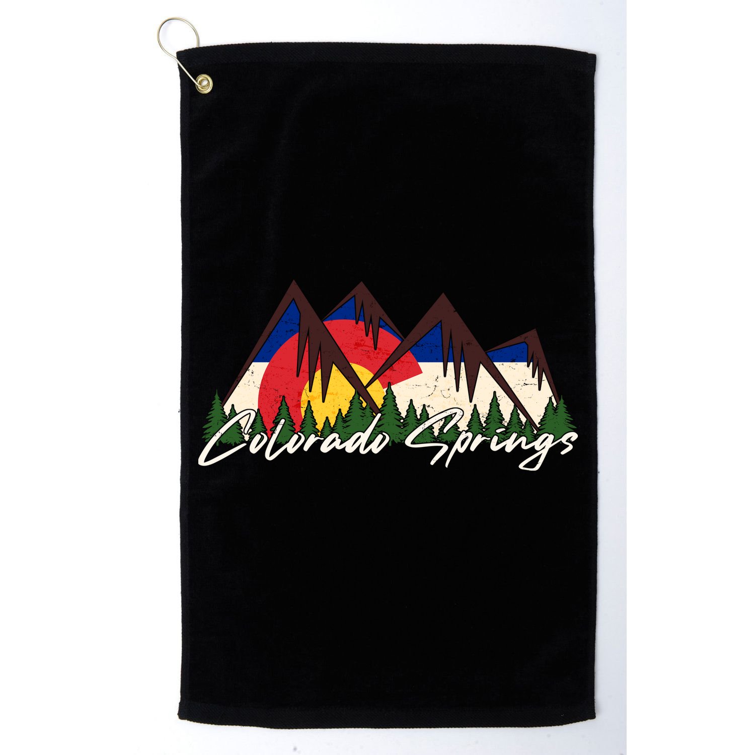 Travel Colorado Springs Colorado State Flag Golf Towel