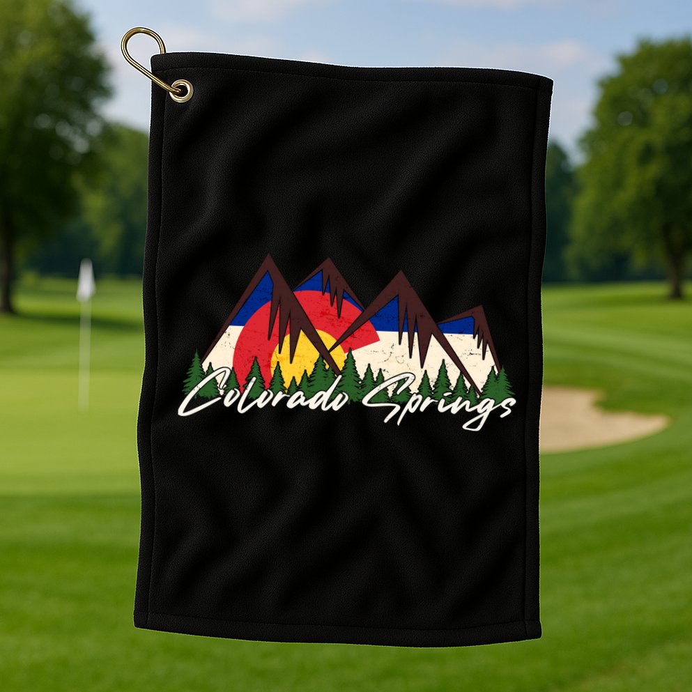 Travel Colorado Springs Colorado State Flag Golf Towel
