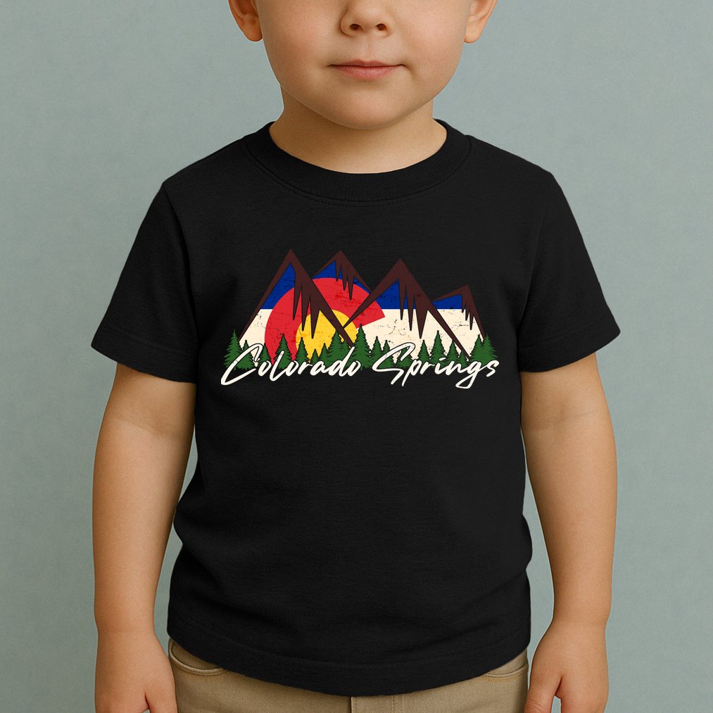 Travel Colorado Springs Colorado State Flag Toddler T-Shirt