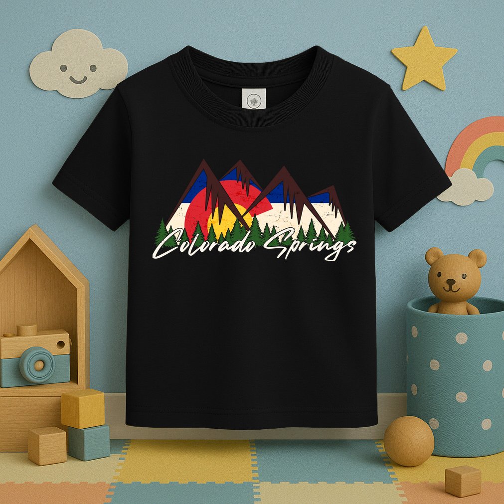 Travel Colorado Springs Colorado State Flag Toddler T-Shirt