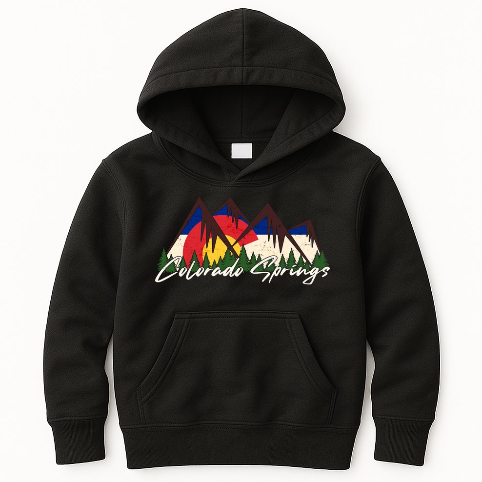Travel Colorado Springs Colorado State Flag Kids Hoodie