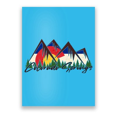 Travel Colorado Springs Colorado State Flag Poster
