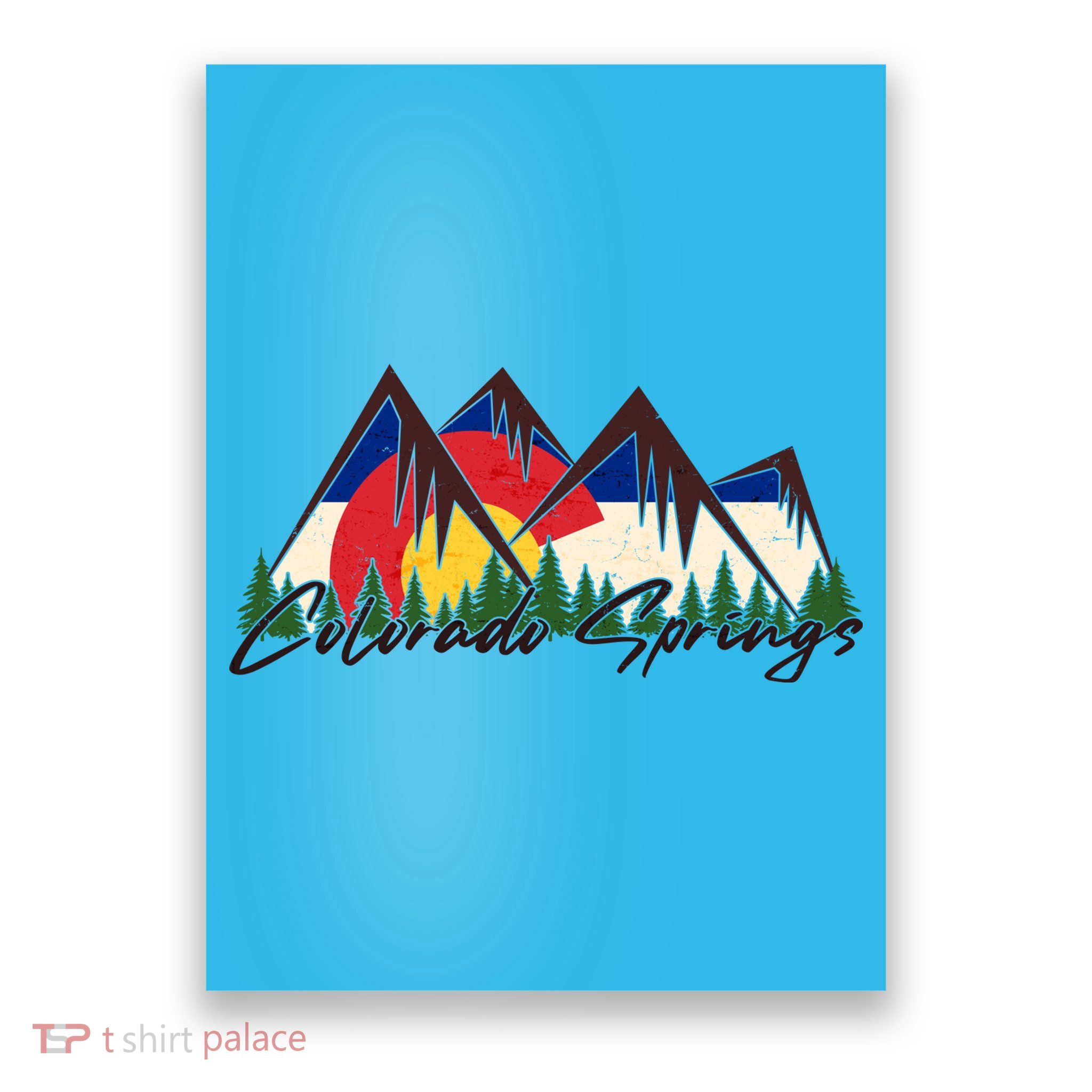 Travel Colorado Springs Colorado State Flag Poster