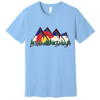 Travel Colorado Springs Colorado State Flag Premium T-Shirt