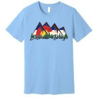 Travel Colorado Springs Colorado State Flag Premium T-Shirt