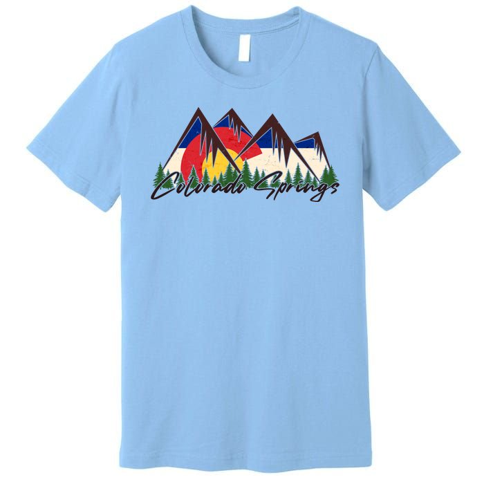 Travel Colorado Springs Colorado State Flag Premium T-Shirt