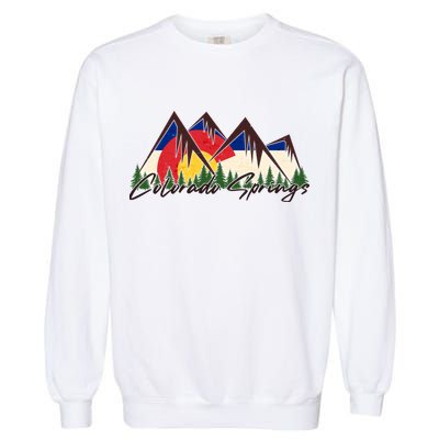 Travel Colorado Springs Colorado State Flag Garment-Dyed Sweatshirt