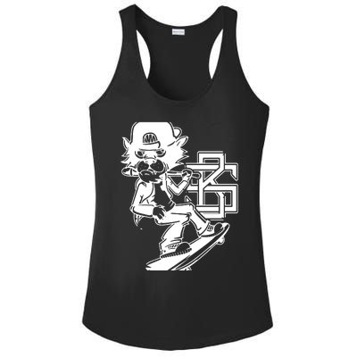 Tough Cat Skater Anime Fantasy Ladies PosiCharge Competitor Racerback Tank