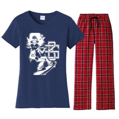 Tough Cat Skater Anime Fantasy Women's Flannel Pajama Set