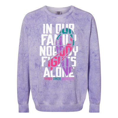 Thyroid Cancer Support Tee Family Thyroid Cancer Awareness Colorblast Crewneck Sweatshirt