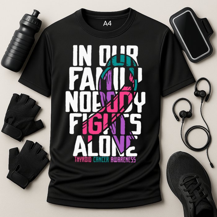 Thyroid Cancer Support Tee Family Thyroid Cancer Awareness Cooling Performance Crew T-Shirt