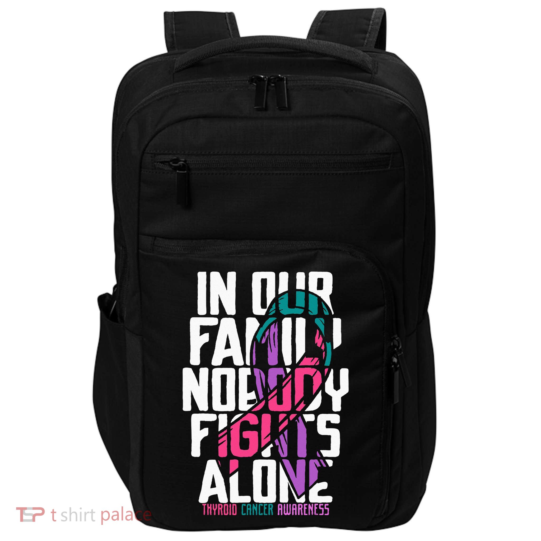Thyroid Cancer Support Tee Family Thyroid Cancer Awareness Impact Tech Backpack