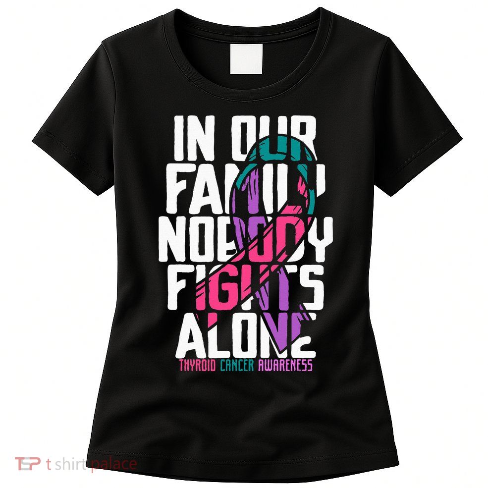 Thyroid Cancer Support Tee Family Thyroid Cancer Awareness Womens T-Shirt