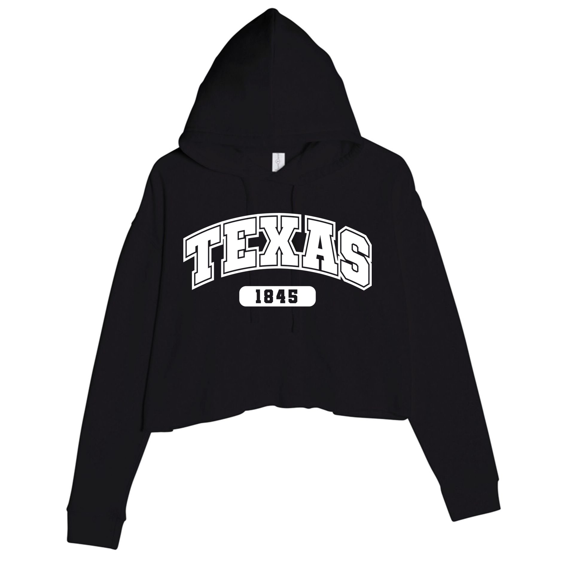 Texas Collegiate Style 1845 Crop Fleece Hoodie